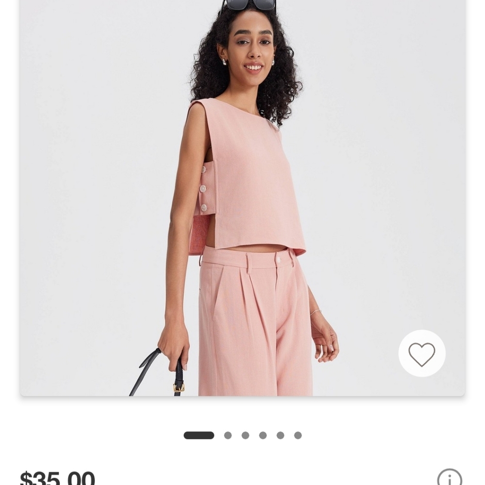 a new day Blush Button-Accent Crop Top